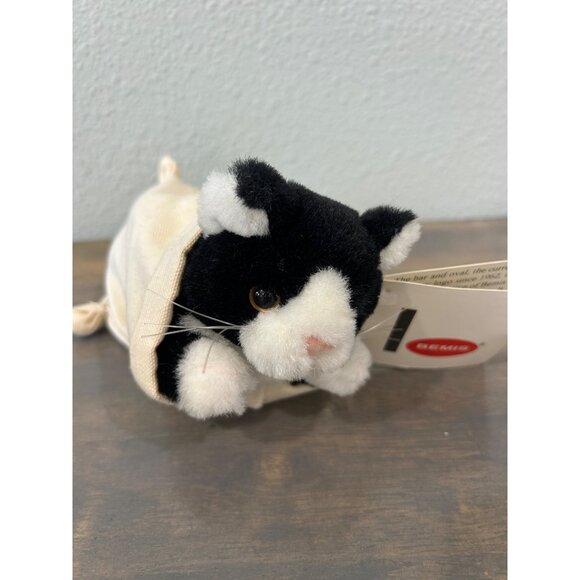 RARE Black and White Cat Kitty in Bemis Flour Bag Vintage 1999 Great Condition W - Picture 1 of 6
